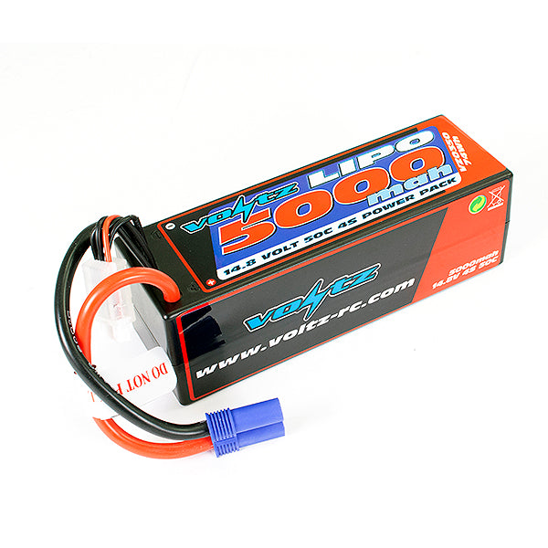 VOLTZ 5000MAH HARD CASE 14.8V 50C LIPO STICK PACK EC5