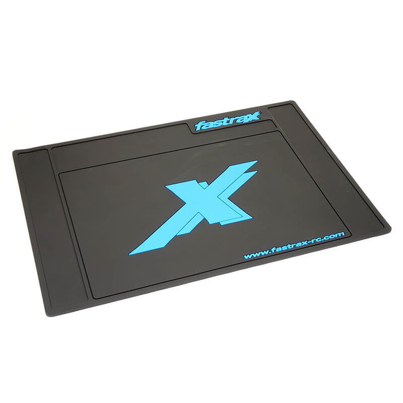 FASTRAX MEDIUM RUBBER PIT MAT - BLACK 62CM X 42CM